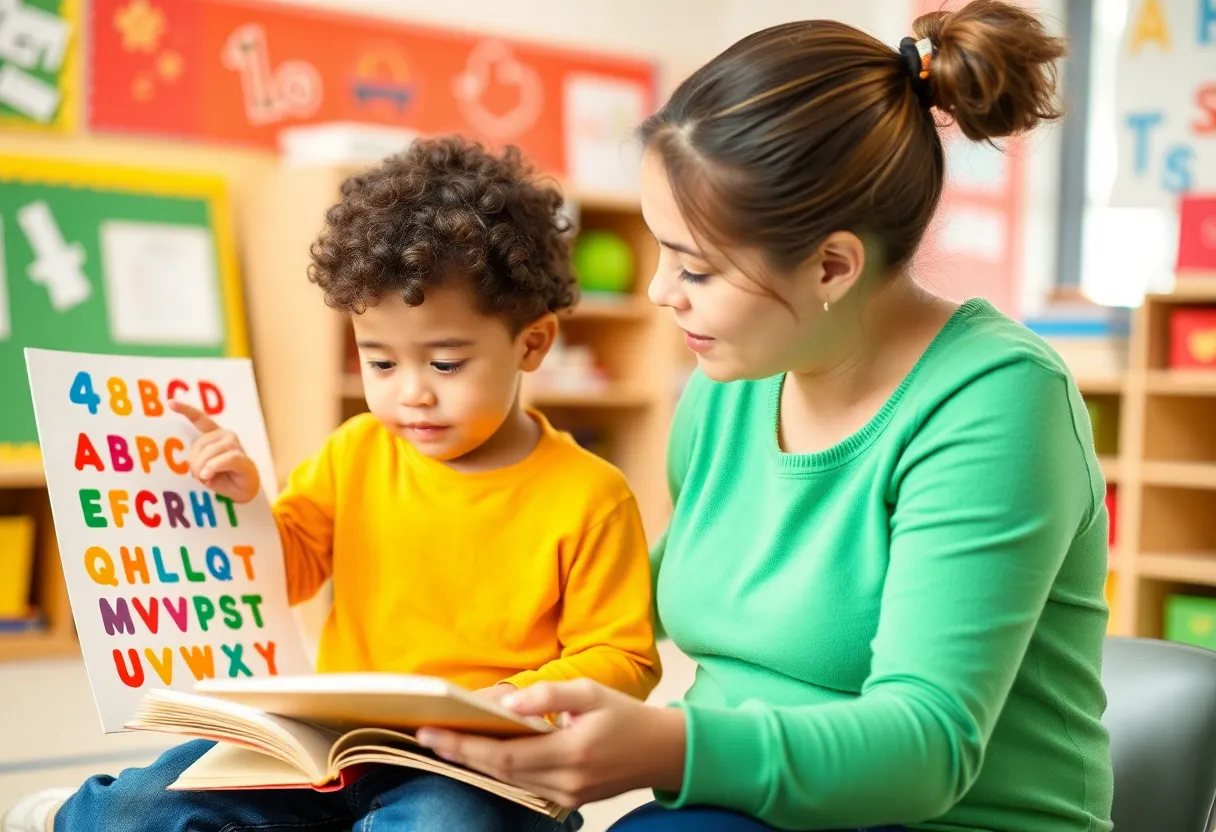 Teacher training workshop on structured literacy and phonics instruction, educators reviewing research-based teaching methods