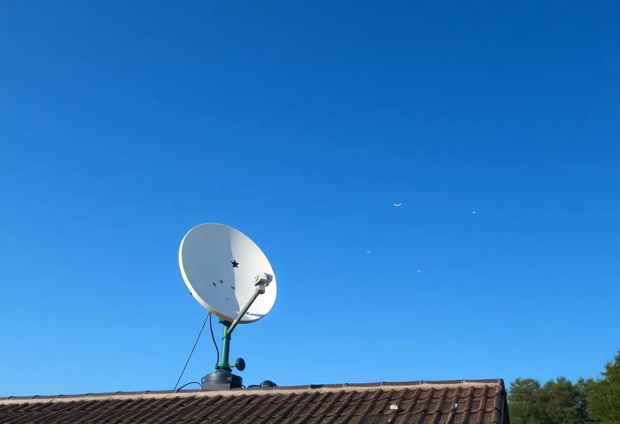 Map showing fiber coverage areas versus satellite coverage areas, digital divide broadband access, rural connectivity