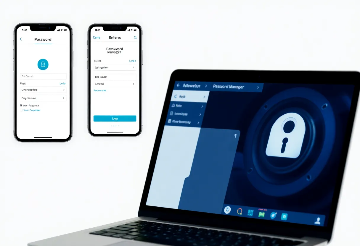 Password manager browser extension auto-filling login credentials securely, showing passkey and two-factor authentication options