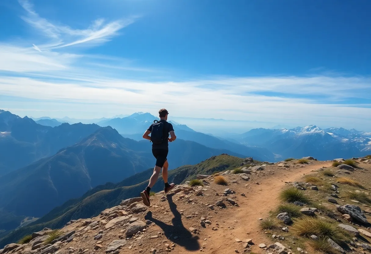 Kenyan marathon runners training on a highland road above 2000 meters altitude showing altitude training environment