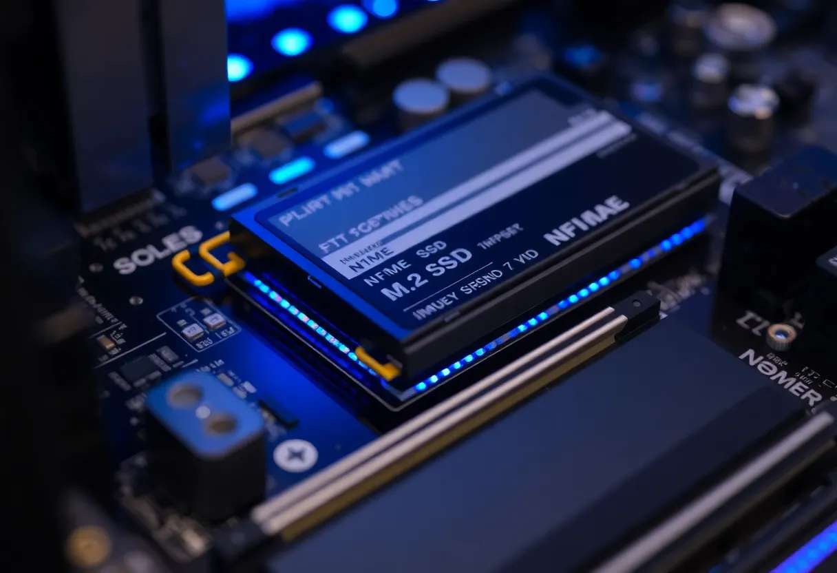 Server storage configuration showing NVMe and SATA drive bays in homelab rack