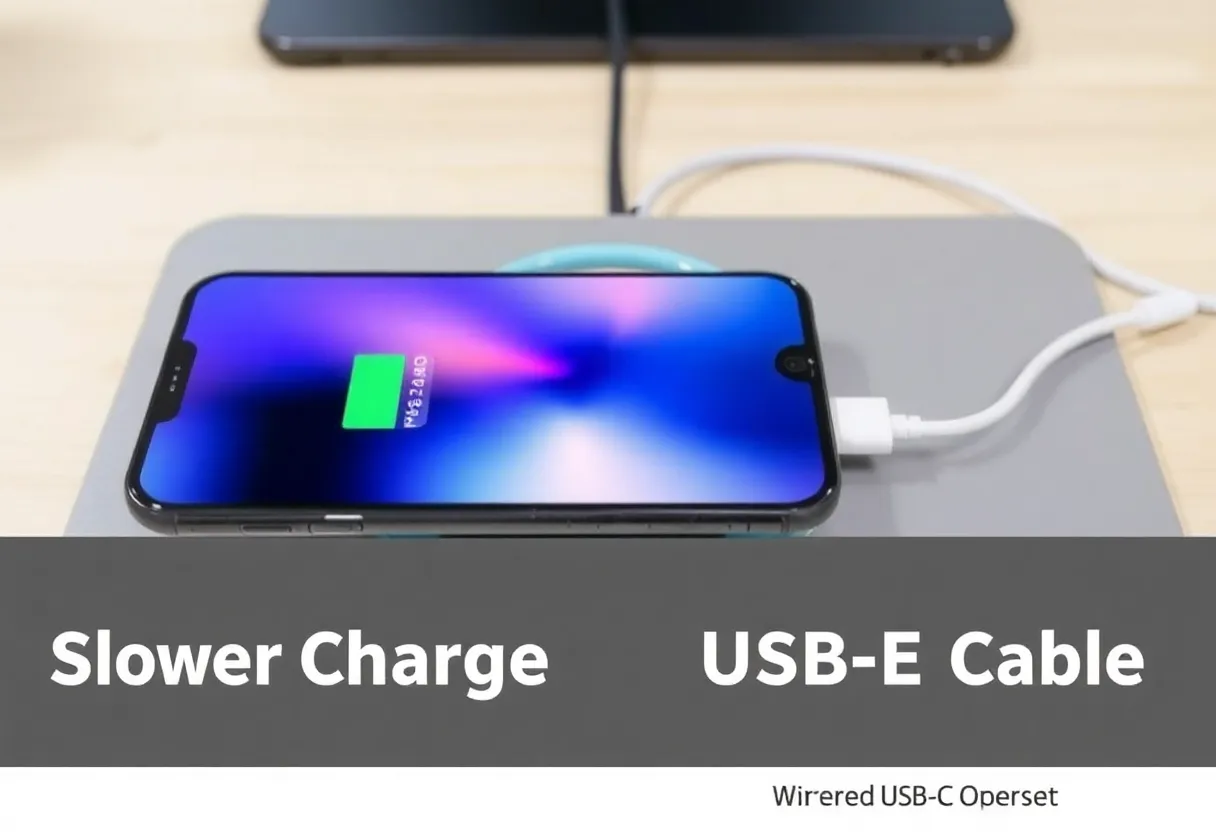Battery health comparison showing effect of wireless versus wired charging heat on long-term battery capacity