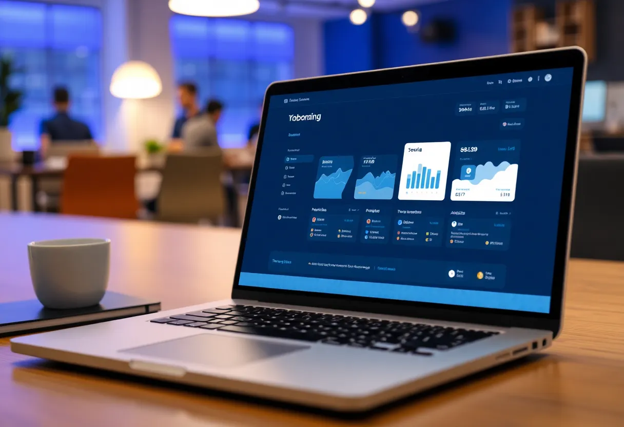 Product manager analyzing user onboarding funnel data on a dashboard showing conversion metrics at each step