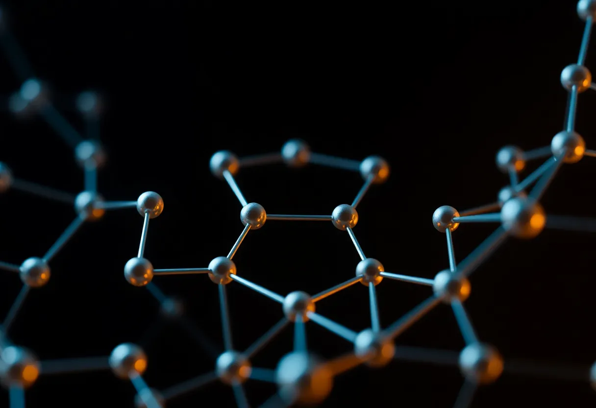 Carbon nanotube and graphene composite material research sample being examined under electron microscope