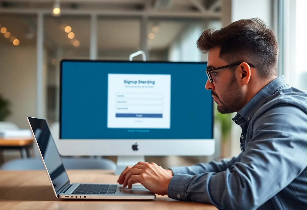 Product manager reviewing onboarding funnel analytics dashboard showing dropout rates at each step