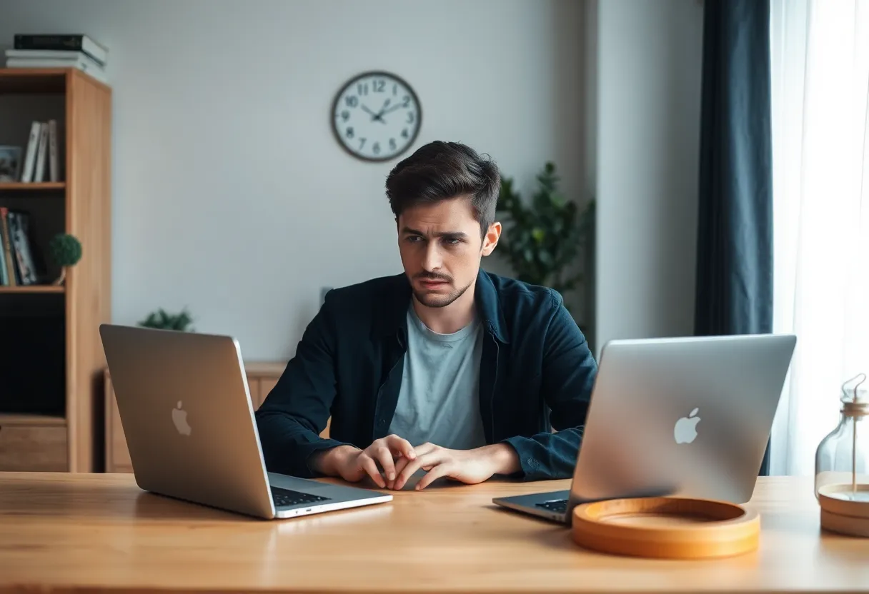 Video call with multiple colleagues on screen, remote team collaboration showing the distributed workplace environment