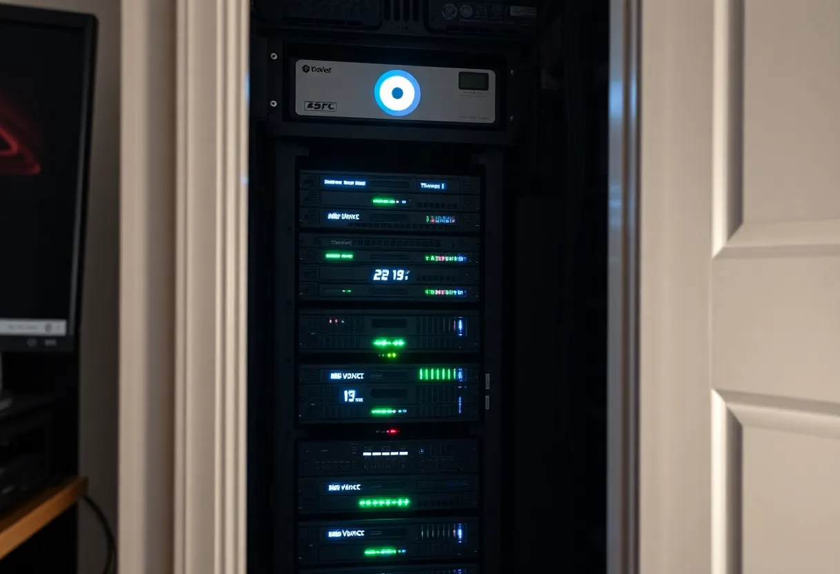 Split screen showing cloud service dashboard versus self-hosted alternatives interface comparison