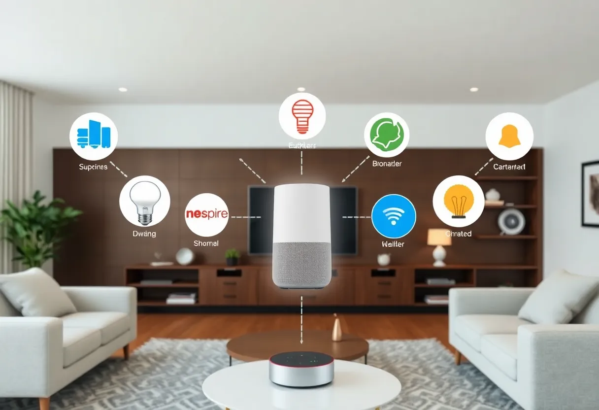 Person setting up a new smart home device using a smartphone, QR code scanning process, easy device onboarding Matter standard