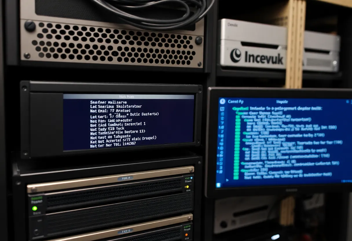 Email server monitoring console showing delivery statistics and queue management, healthy mail server operations
