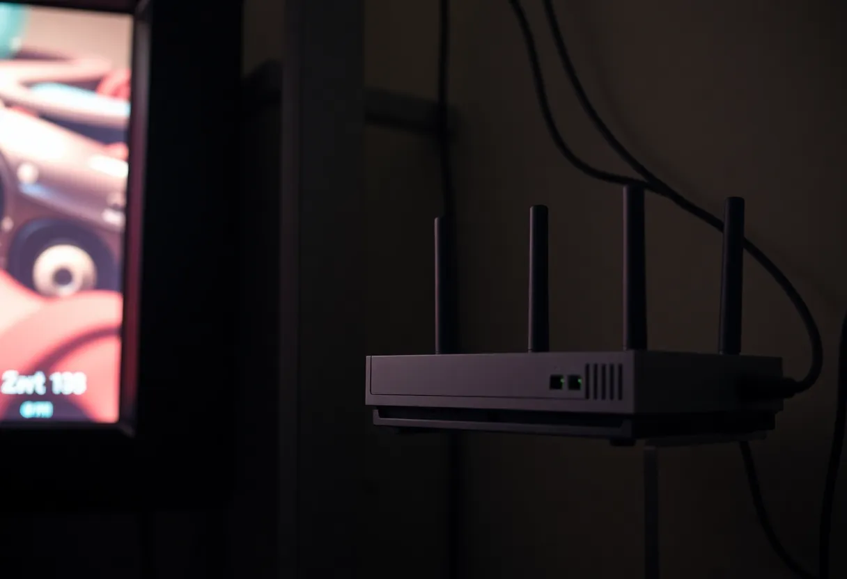 A Thread border router shoved in a bad corner behind a TV