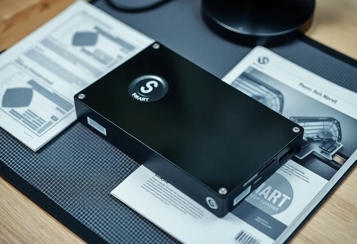 A failed hard drive beside a printed SMART report