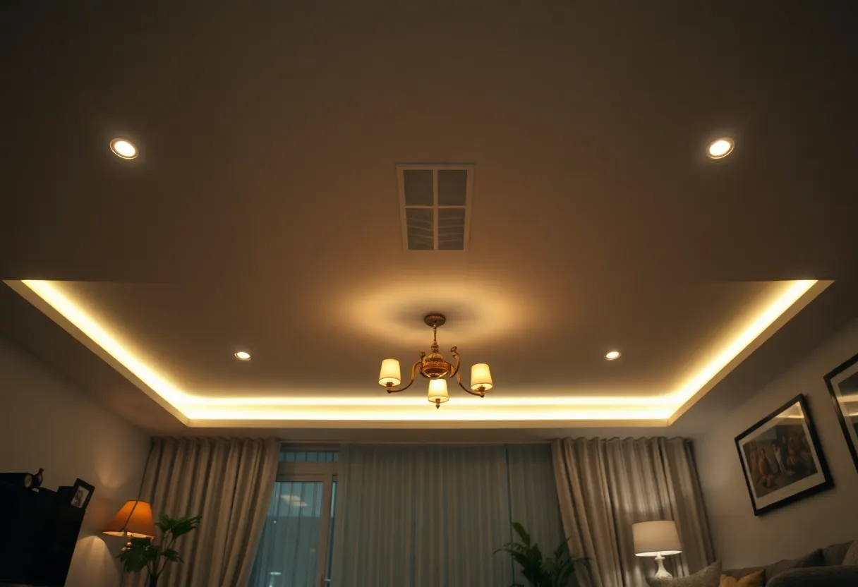 Living room ceiling lights turning on together