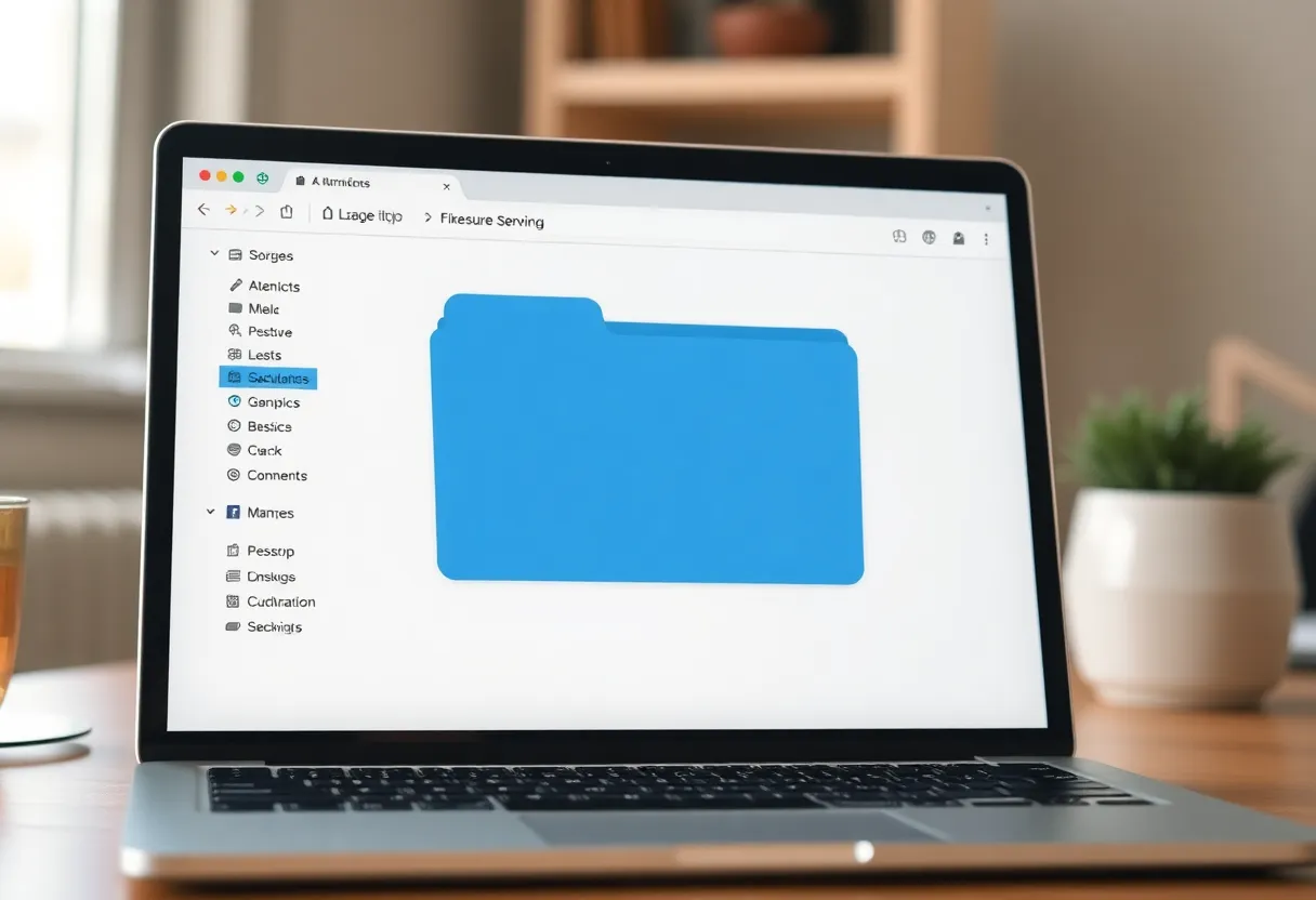 Simple service folder on a laptop in morning light