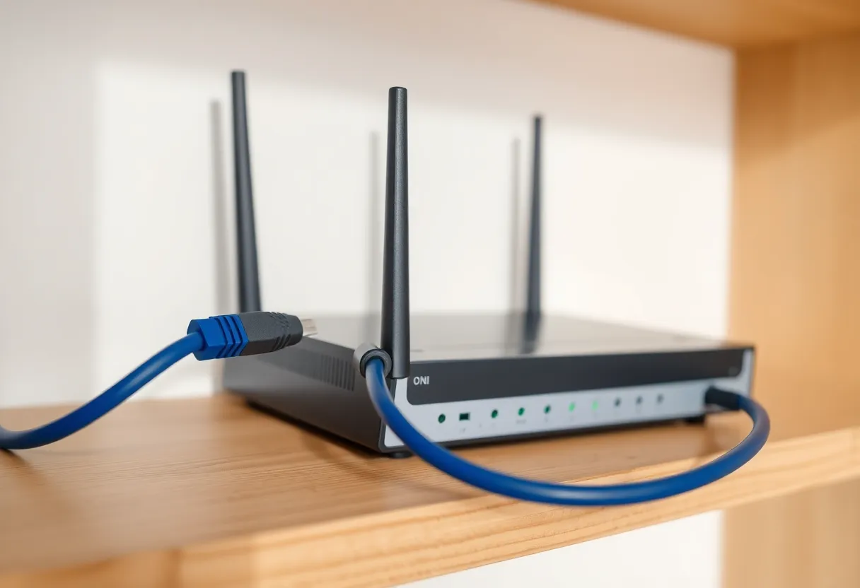 Two WAN cables into a small office router