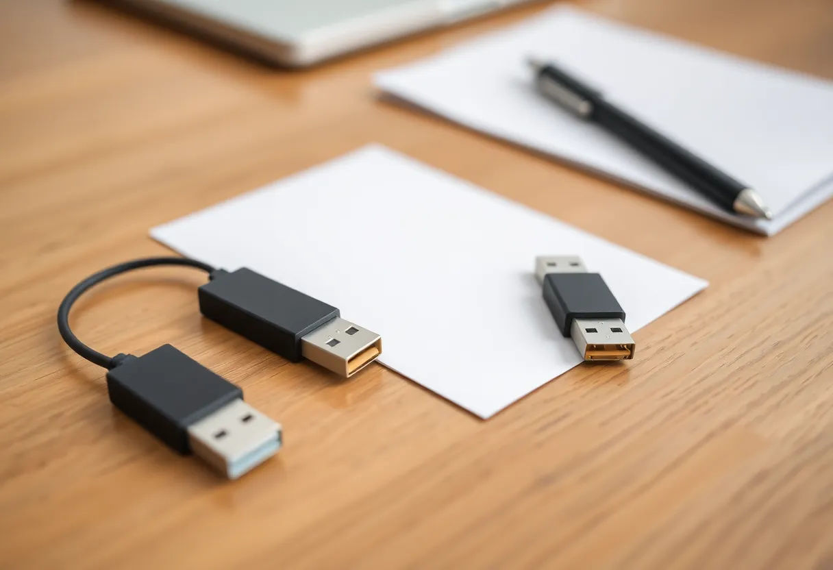 Two spare USB radio coordinators on a kitchen counter next to a small parts envelope