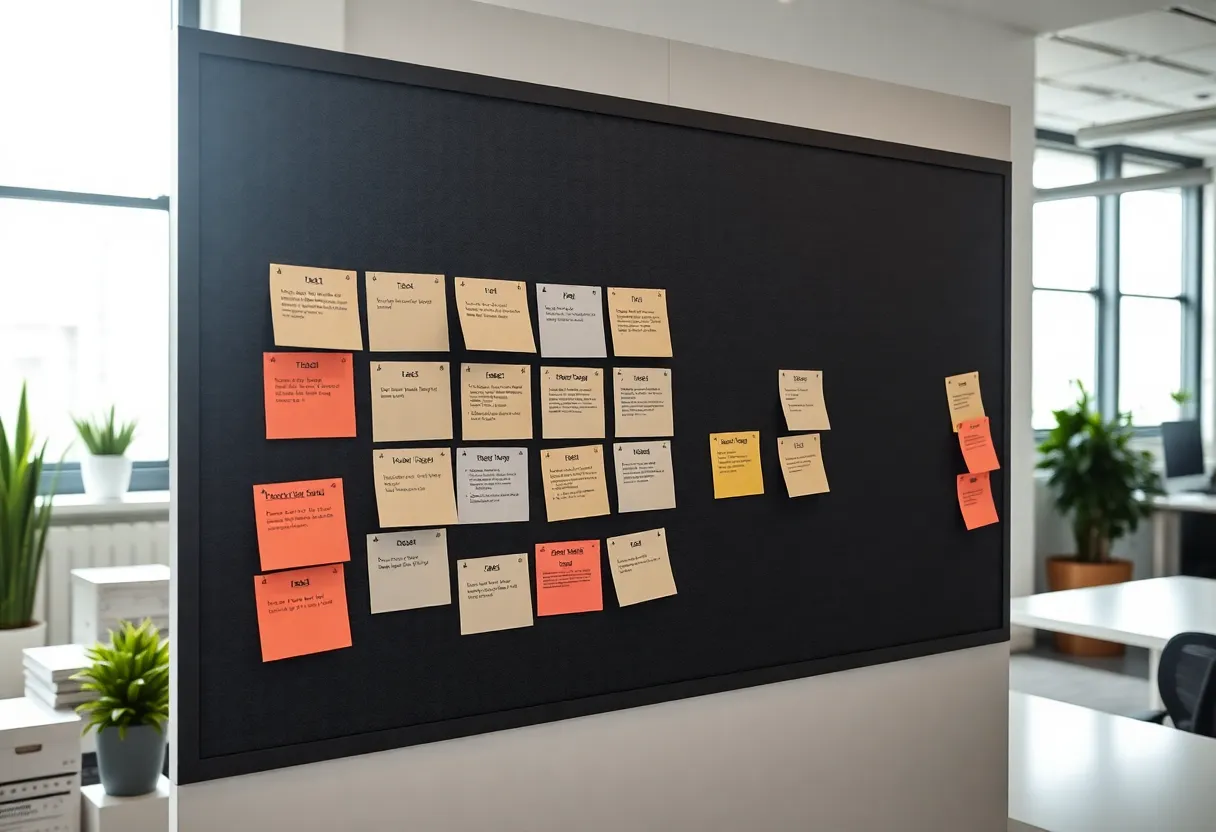 Crowded task board with too many cards in progress