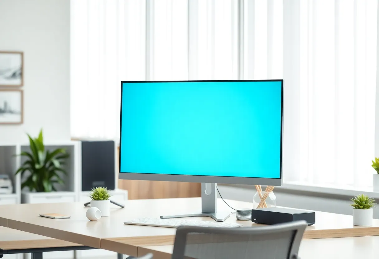 Clean documentation page on a monitor in daylight