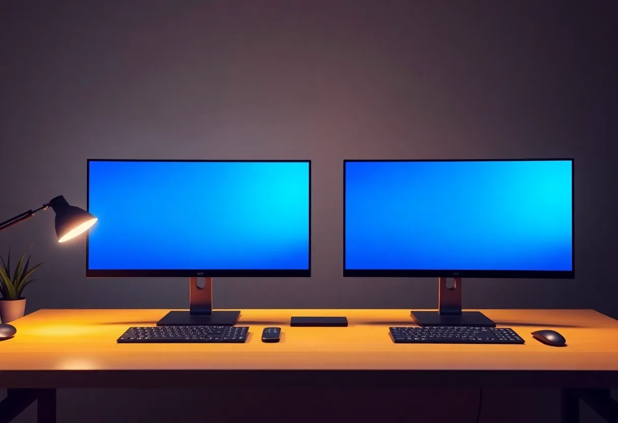 CI pipeline on a monitor in a quiet office