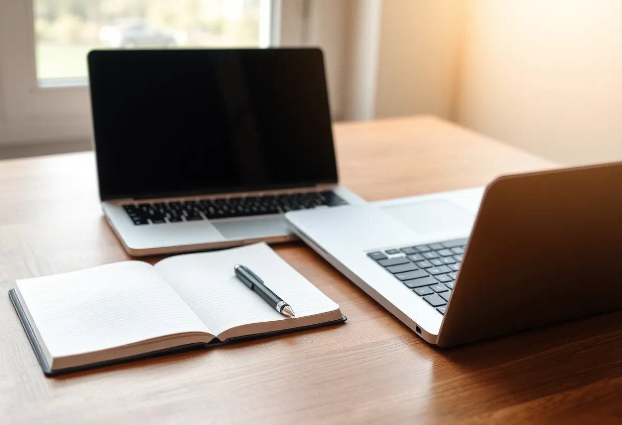 Notebook with talking points prepared before a difficult meeting