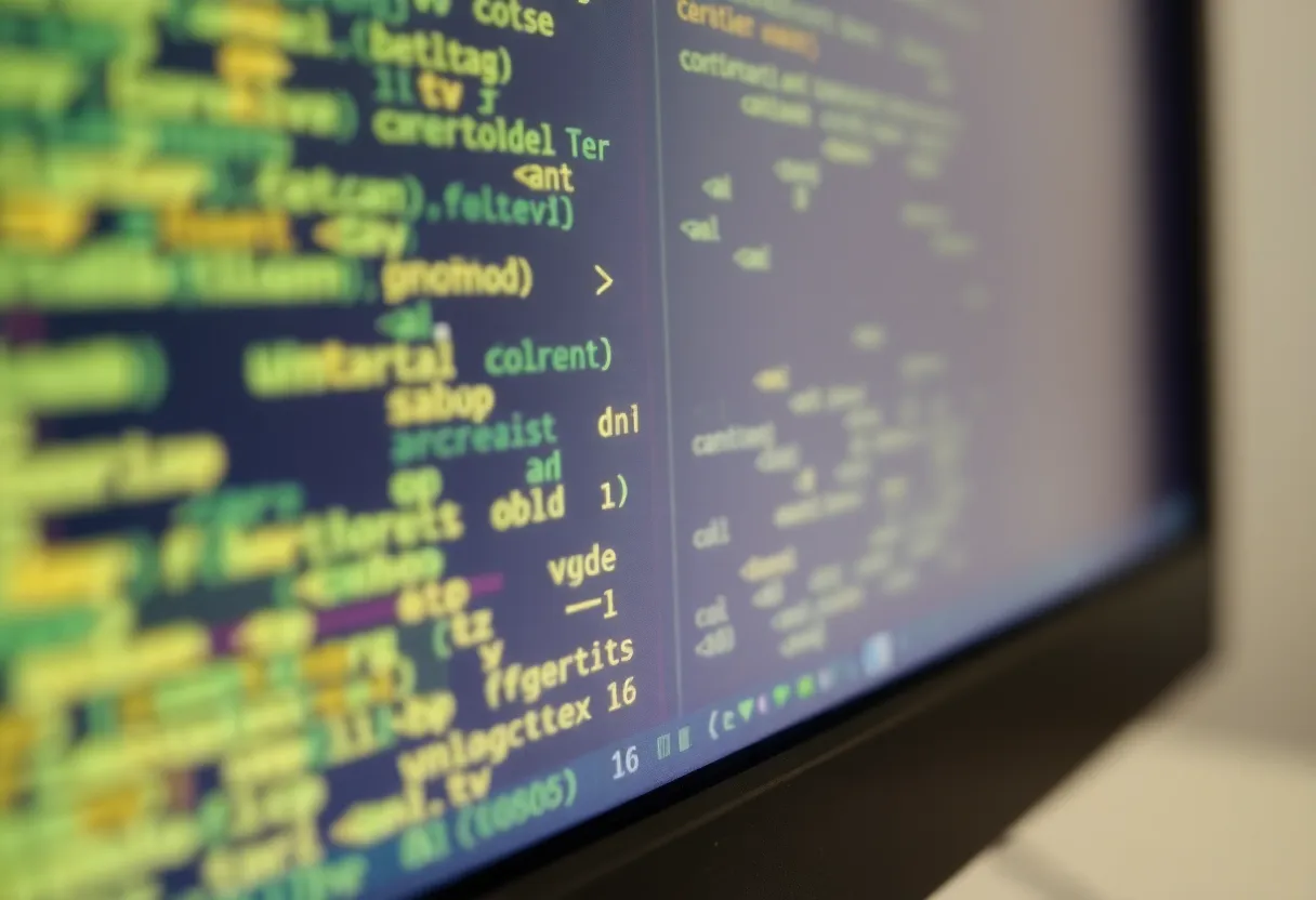 Close-up of a monitor bezel with soft abstract screen glow