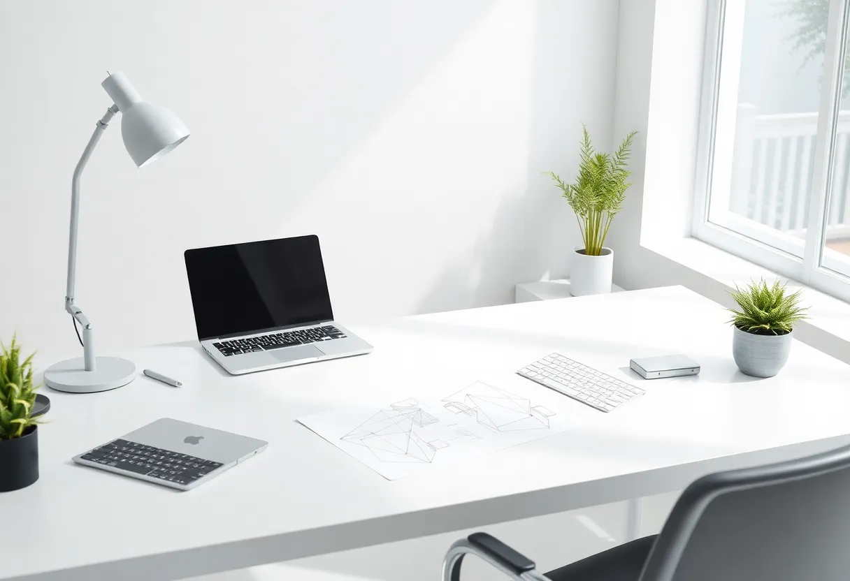Clean desk with wireframe sketches suggesting clearer UI module seams