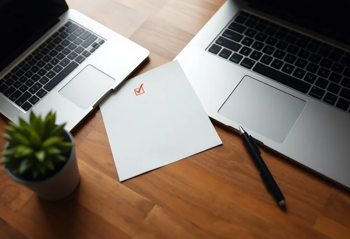 Checklist and laptop suggesting minimal ops before product-market fit