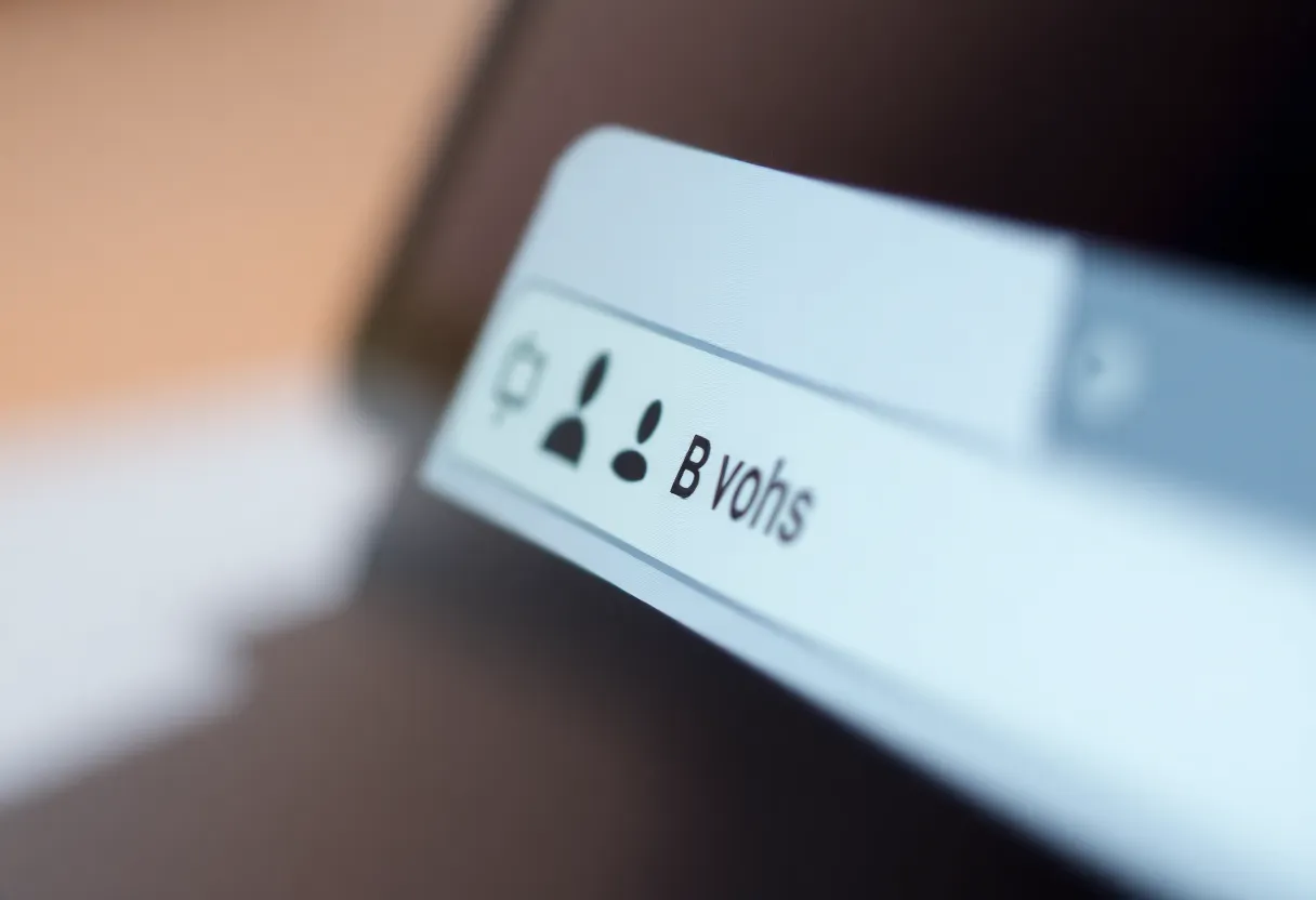 A row of browser profile icons on a laptop screen
