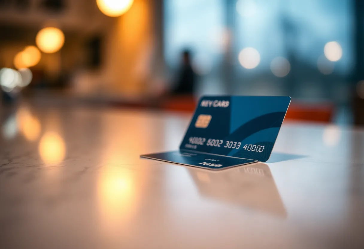 A single key card on a counter