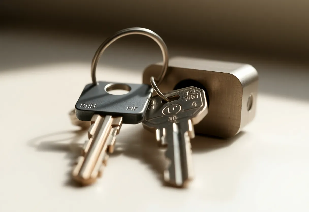 A key that does not match the lock beside it