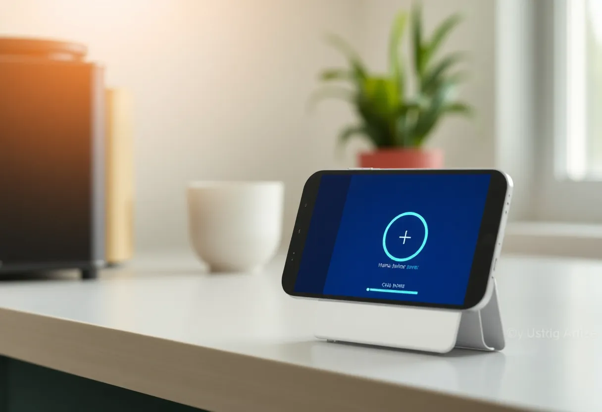 A phone automatically backing up photos to a home server