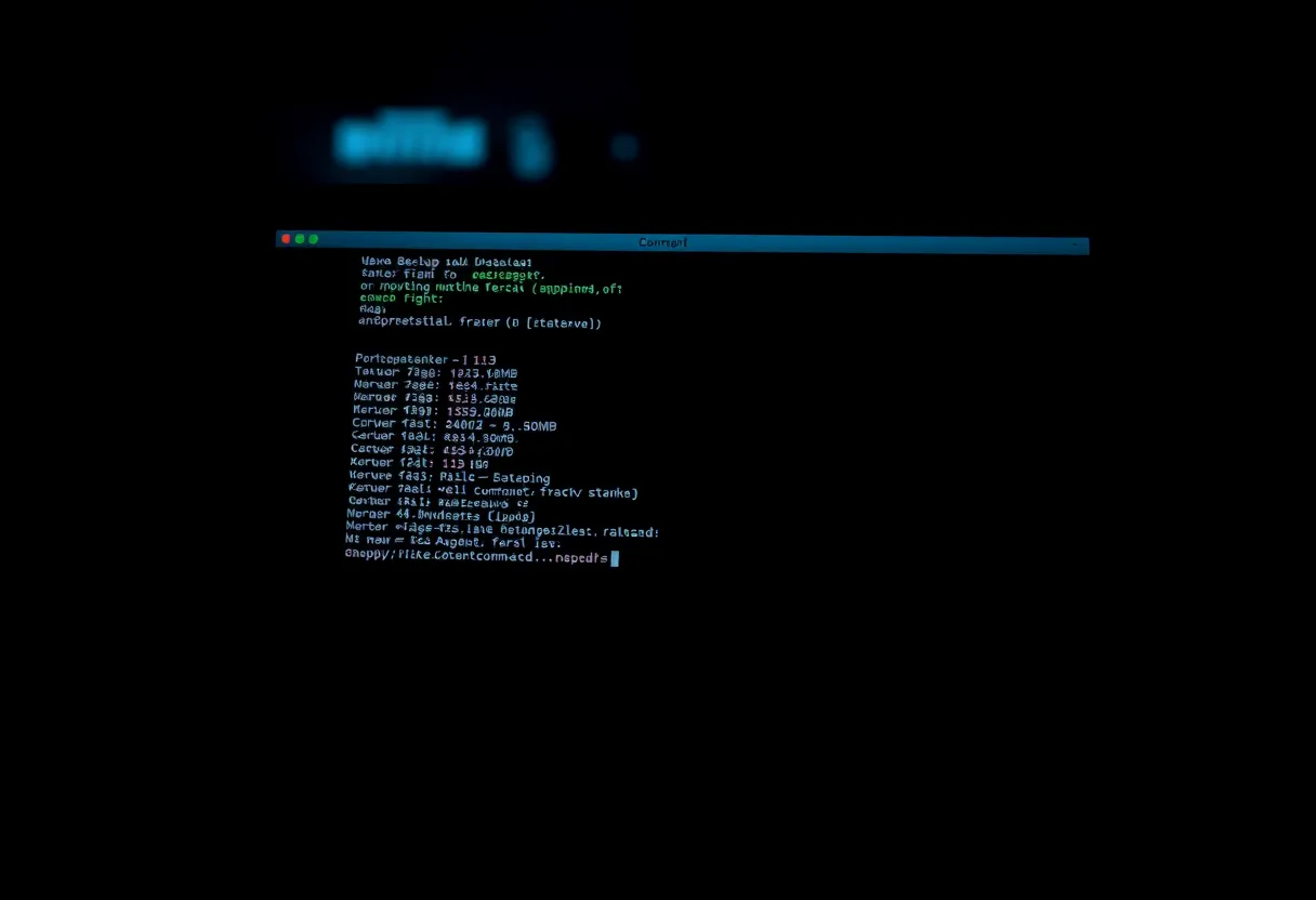 A terminal on a dark screen showing a backup command running with progress output